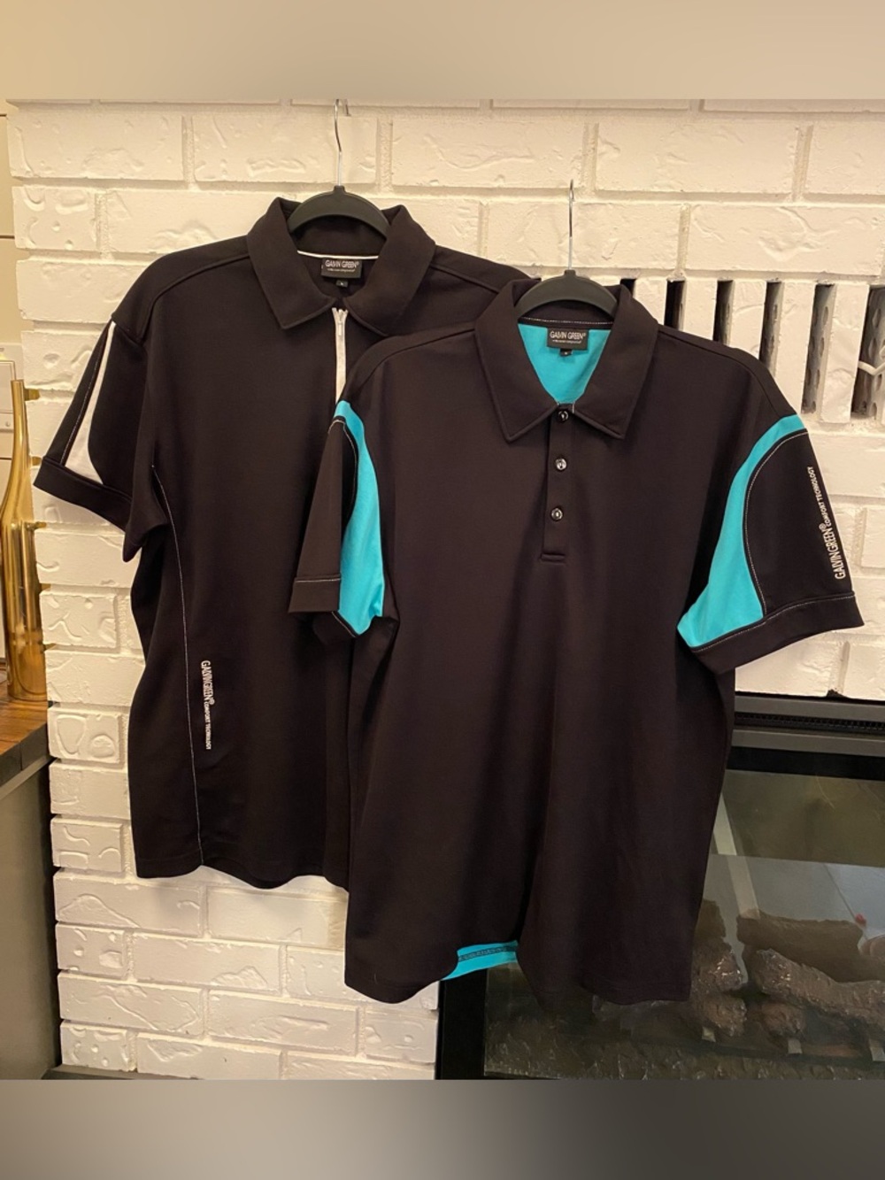 Galvin Green Lot of 2 Men’s Black Golf Polos Size Large High Quality